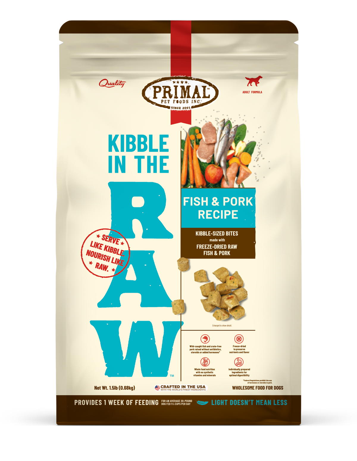 Primal Kibble in the Raw Freeze-Dried Raw Fish &amp; Pork Dog Food