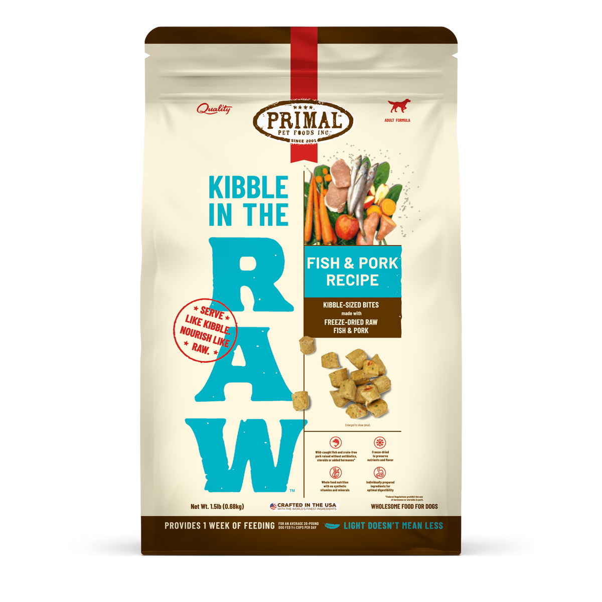 Primal Kibble in the Raw Freeze-Dried Raw Fish &amp; Pork Dog Food