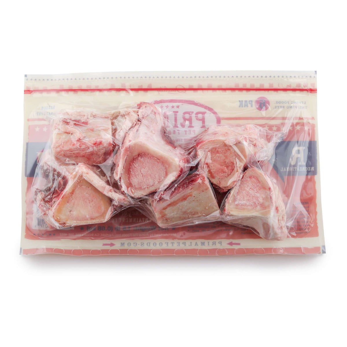 Primal Frozen Beef Bone Marrow Raw Dog Chew