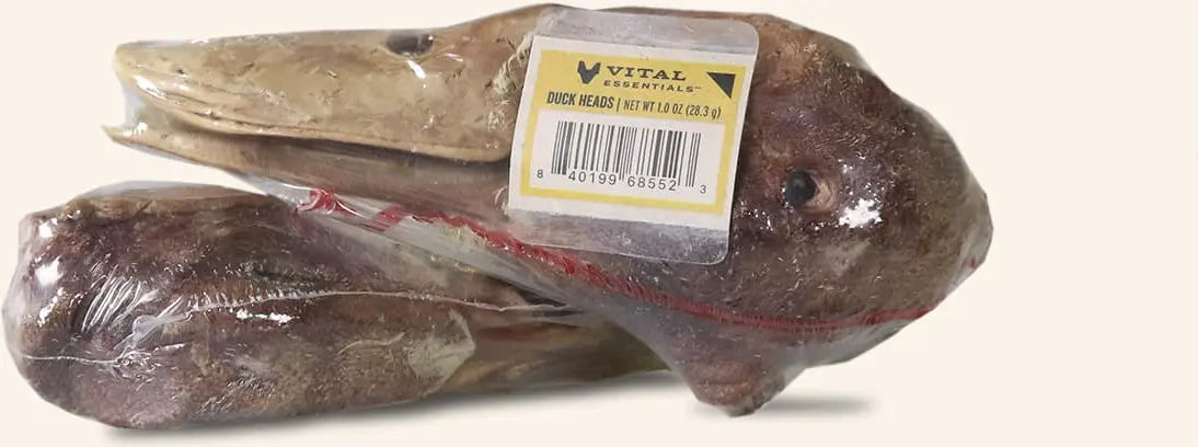 Vital Essentials Freeze-Dried Raw Duck Heads Dog Chew