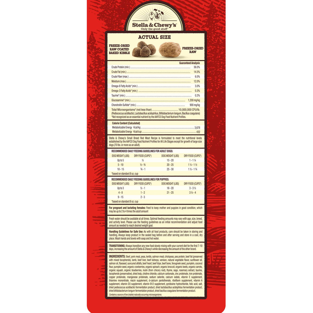 Stella &amp; Chewy&#39;s Kibble Raw Blend Red Meat Small Breed Dog Food