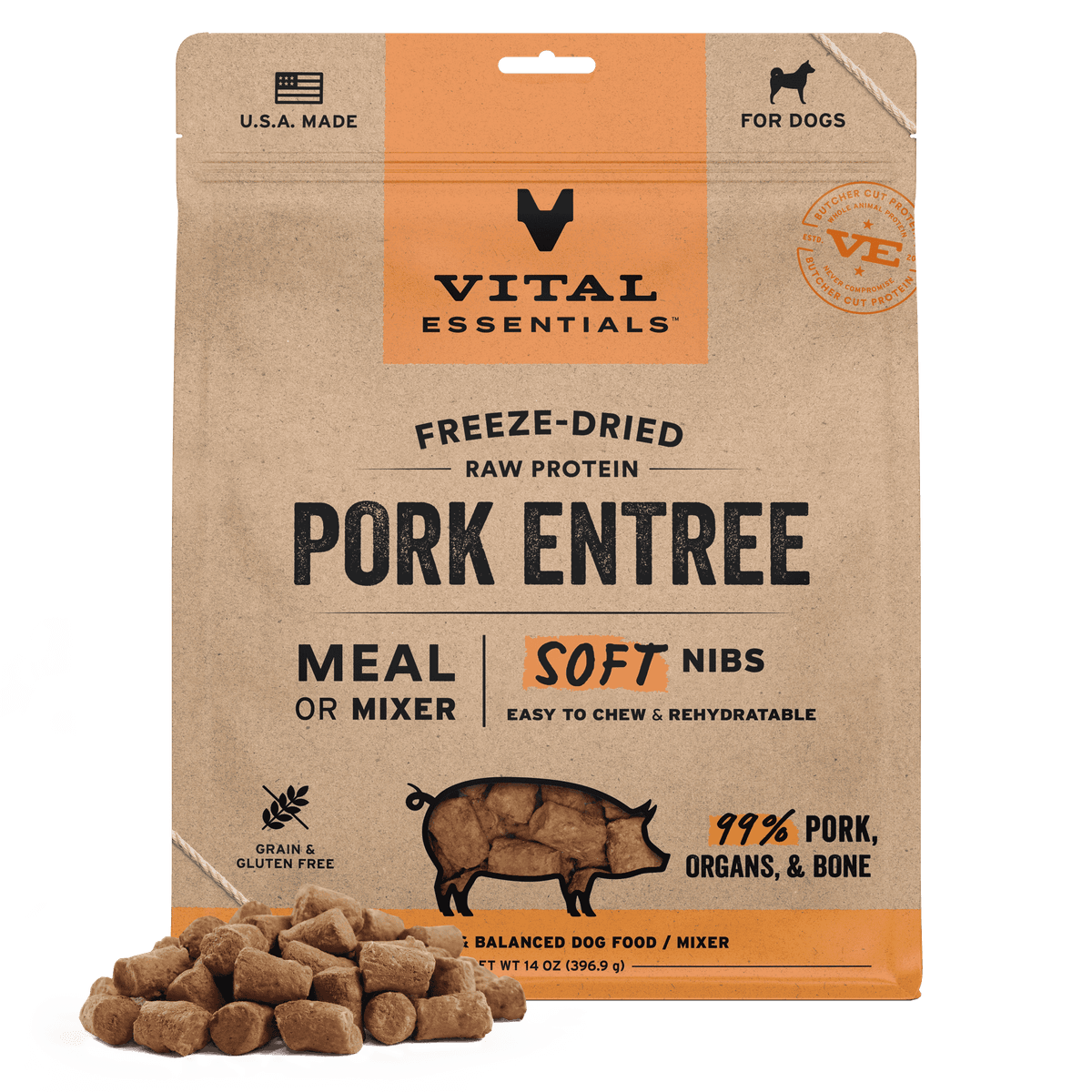 Vital Essentials Freeze-Dried Raw Pork Dog Food