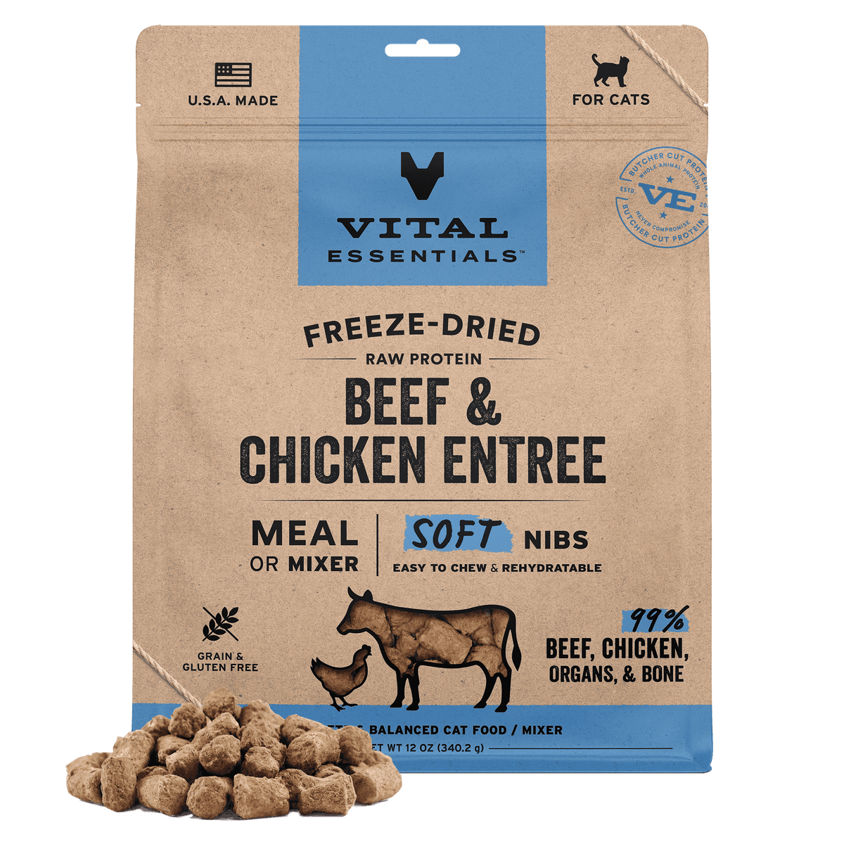 Vital Essentials Freeze-Dried Raw Beef &amp; Chicken Cat Food