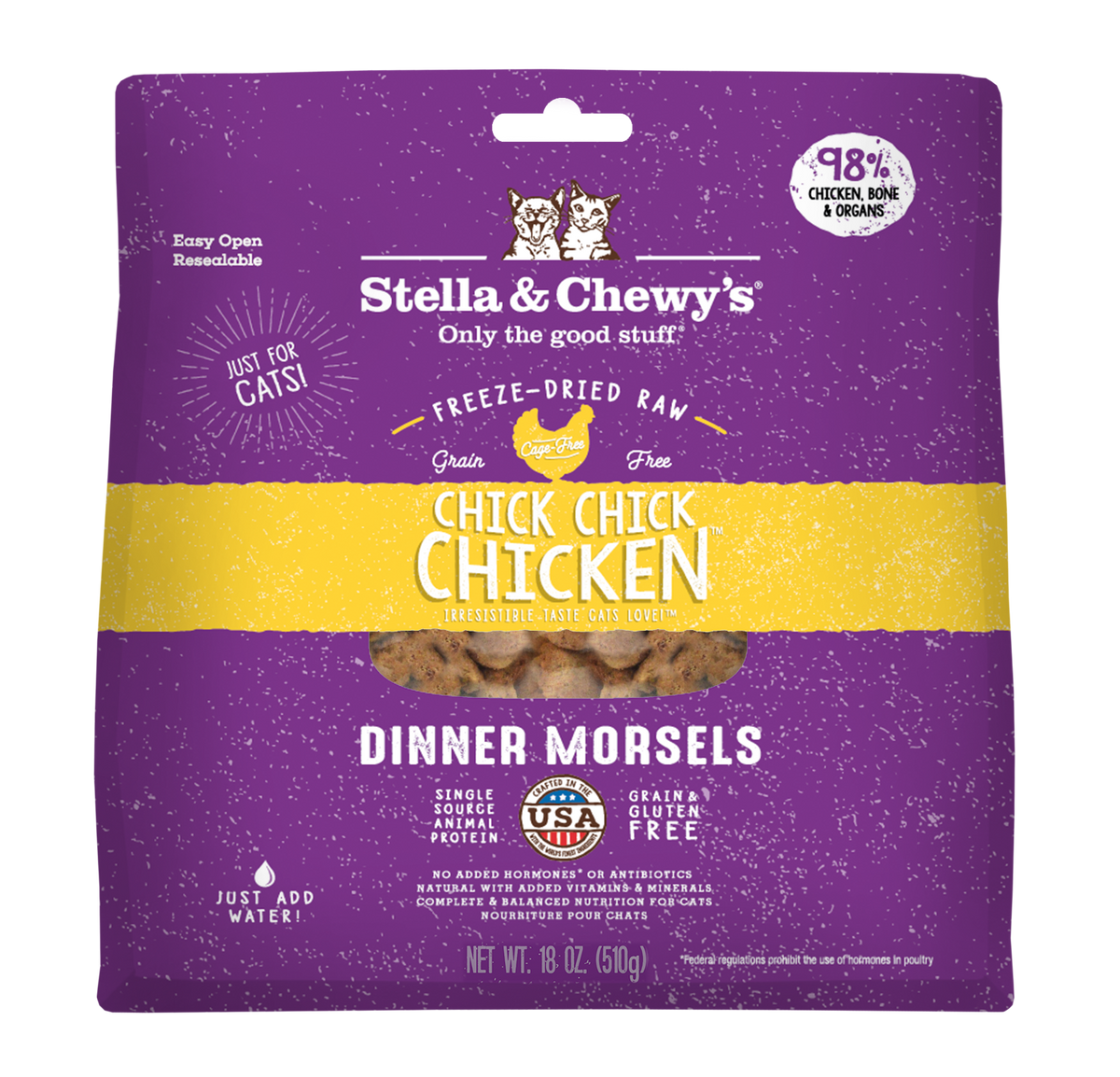 Stella &amp; Chewy&#39;s Freeze-Dried Raw Chick Chick Chicken Dinner Morsels Cat Food