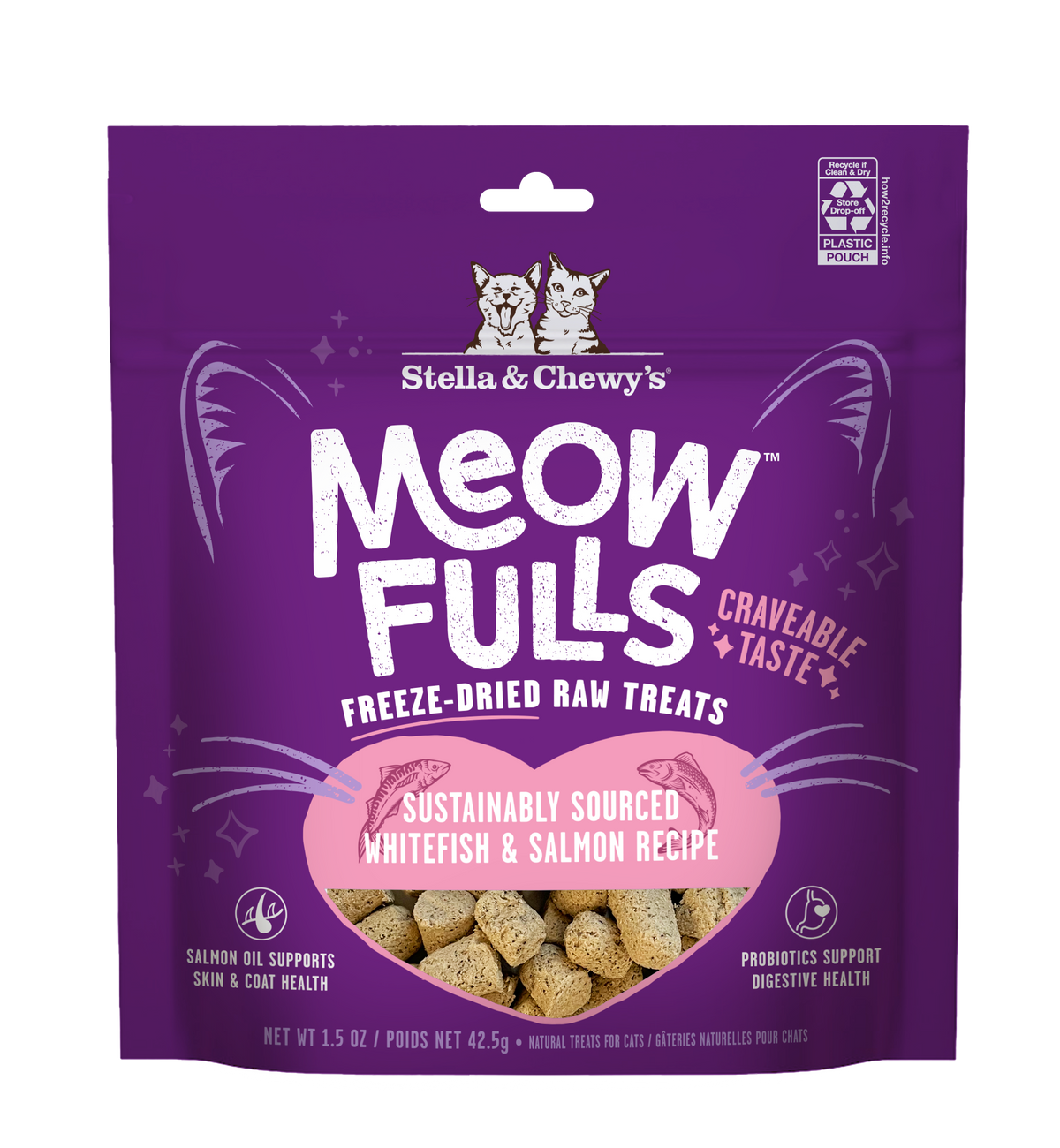 Stella &amp; Chewy&#39;s Freeze-Dried Raw Meowfulls Whitefish &amp; Salmon Cat Treats