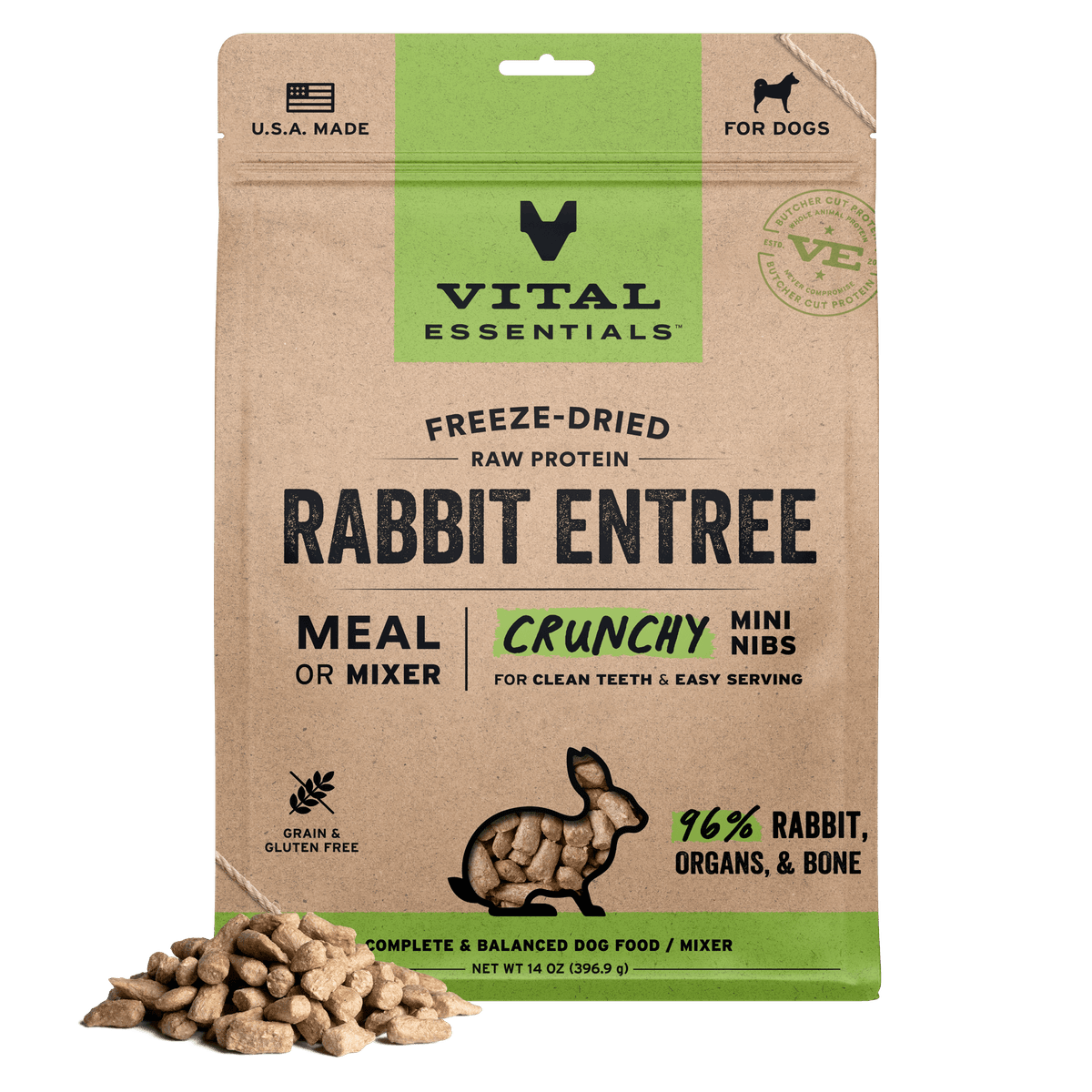 Vital Essentials Freeze-Dried Raw Rabbit Dog Food