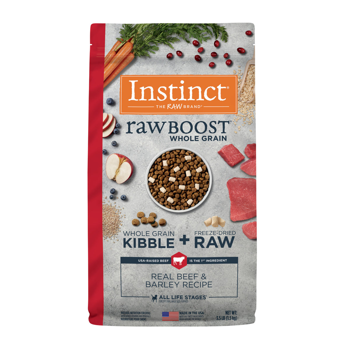 Instinct Raw Boost Whole Grain Real Beef &amp; Barley Recipe Dry Dog Food