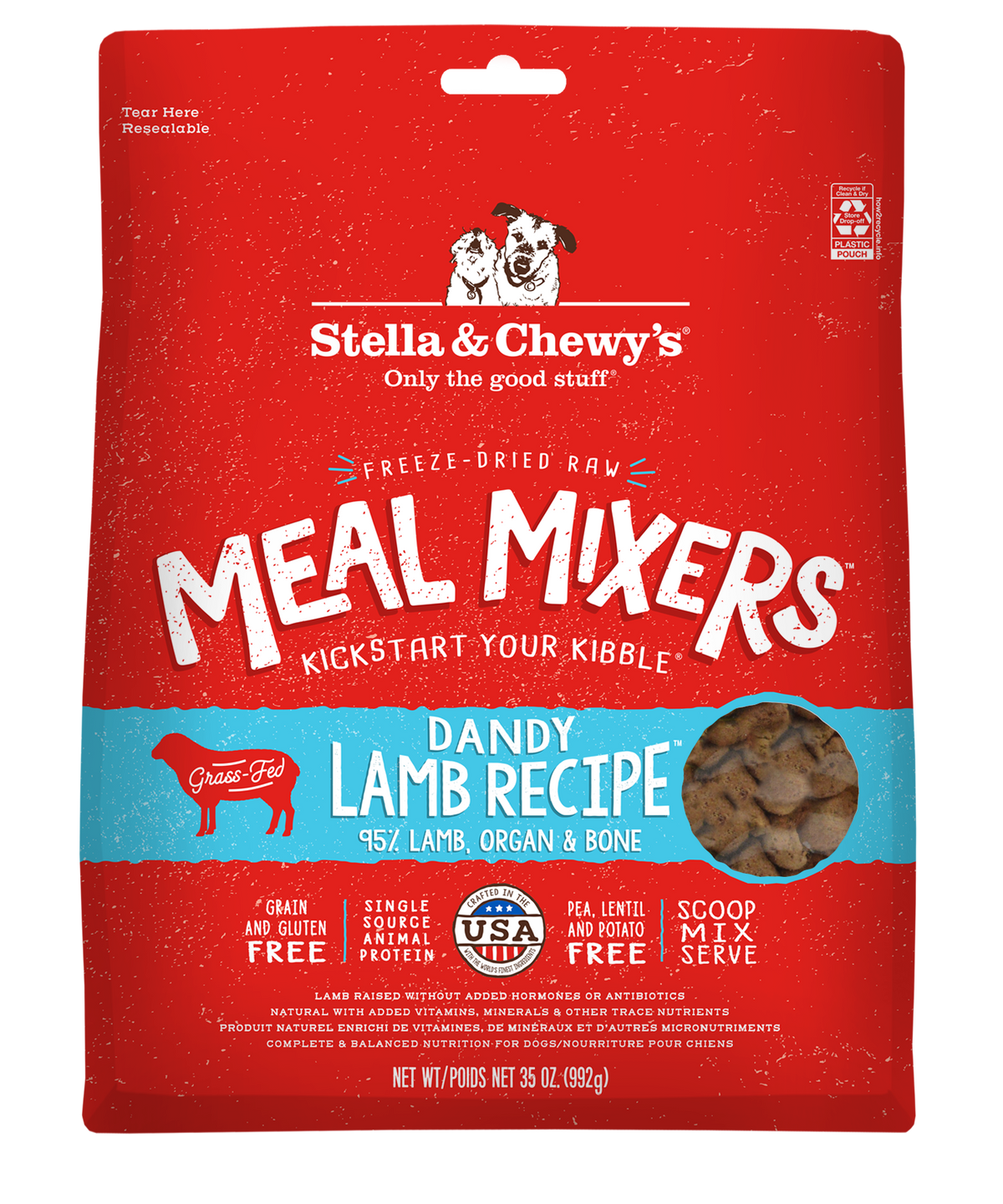 Stella &amp; Chewy&#39;s Freeze-Dried Raw Dandy Lamb Meal Mixers Dog Food Topper