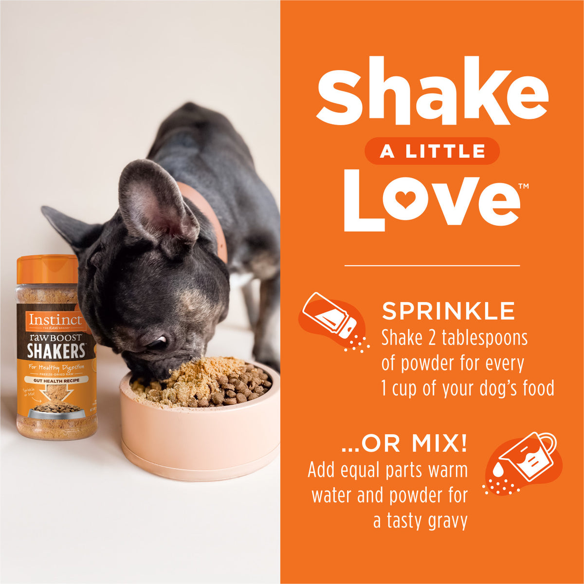 Instinct Freeze-Dried Raw Boost Shakers Grain-Free Gut Health Recipe Dog Food Topper