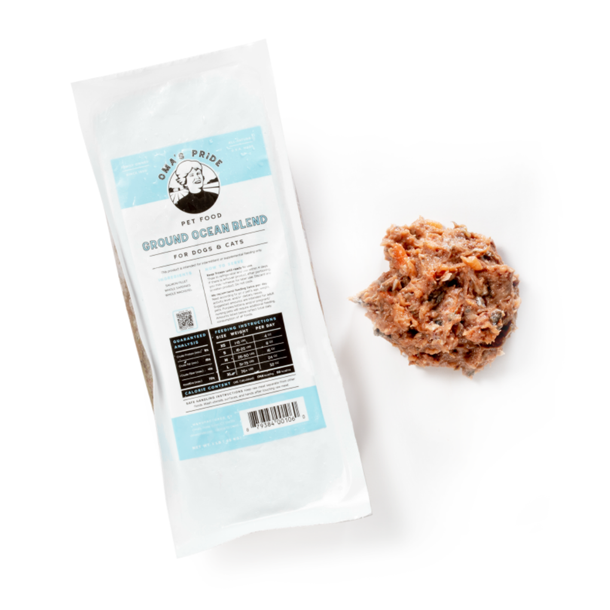 Oma&#39;s Pride Frozen Raw Ground Ocean Blend for Dogs &amp; Cats