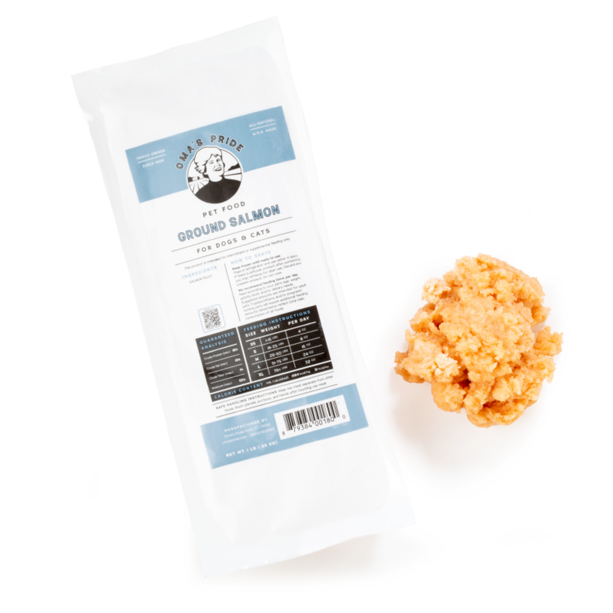 Oma&#39;s Pride Frozen Raw Ground Salmon for Dogs &amp; Cats