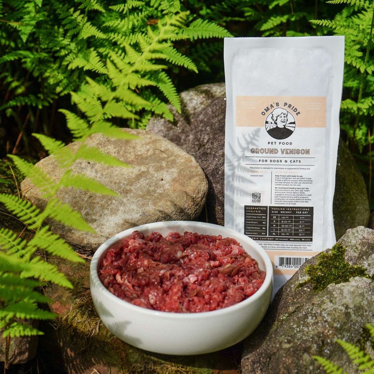 Oma&#39;s Pride Frozen Raw Ground Venison for Dogs &amp; Cats