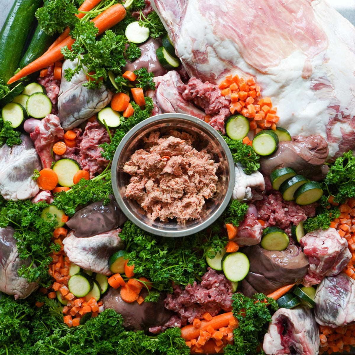 Oma&#39;s Pride Signature Canine  Mix Lamb &amp; Veggie Frozen Raw Dog Food
