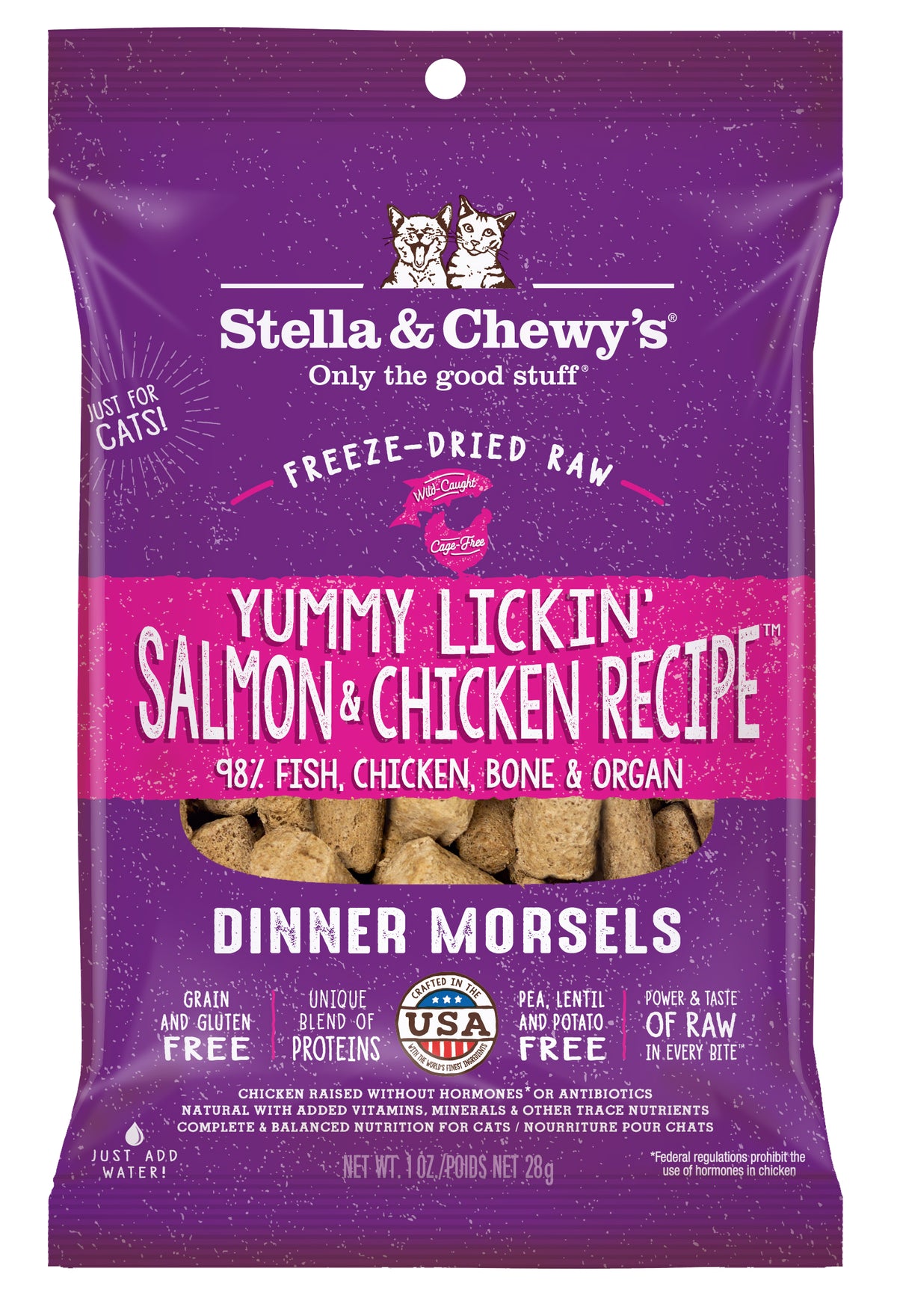 Stella &amp; Chewy&#39;s Freeze-Dried Raw Yummy Lickin Salmon &amp; Chicken Dinner Morsels Cat Food