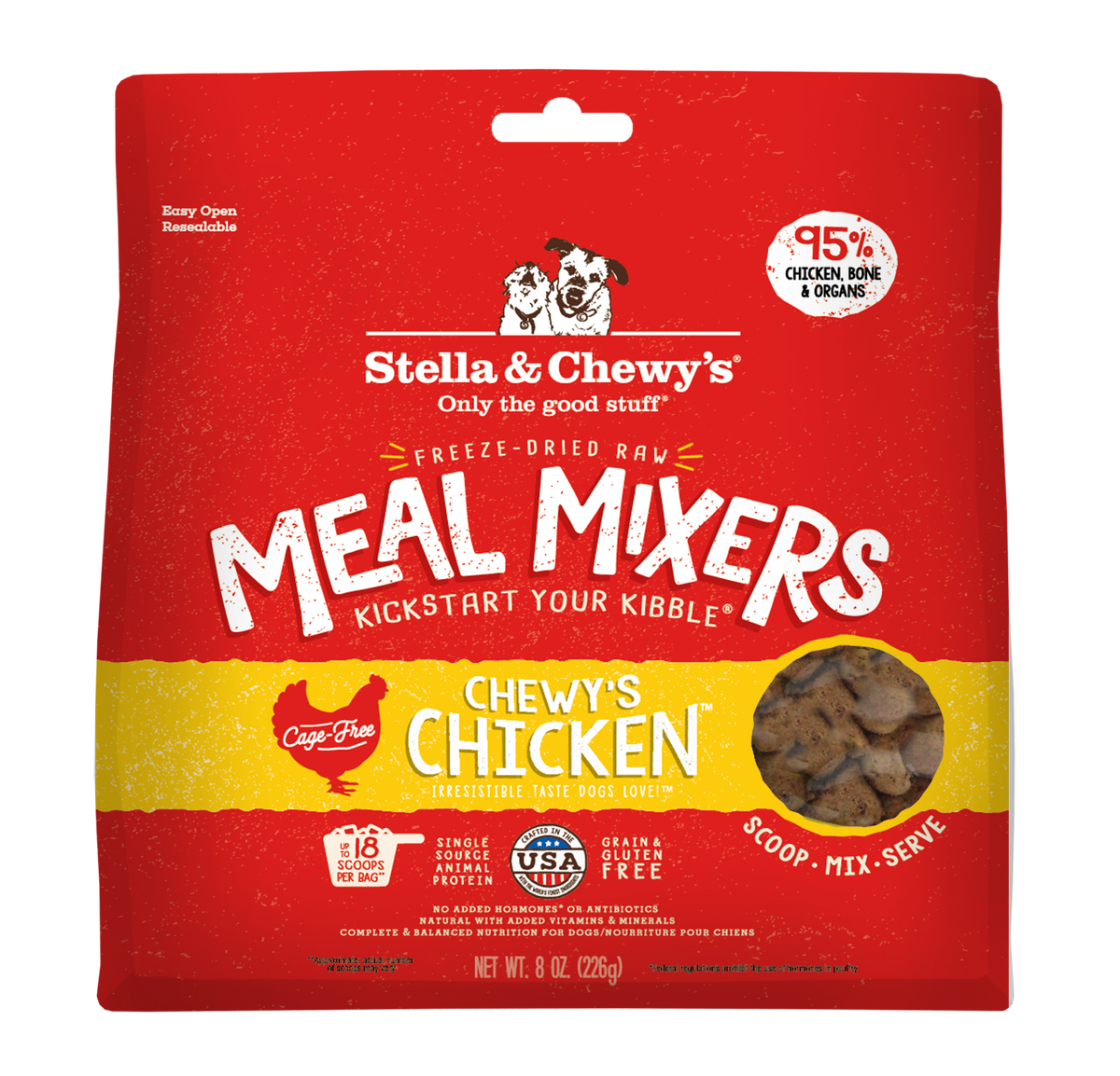 Stella &amp; Chewy&#39;s Freeze-Dried Raw Chewy&#39;s Chicken Meal Mixers Dog Food Topper