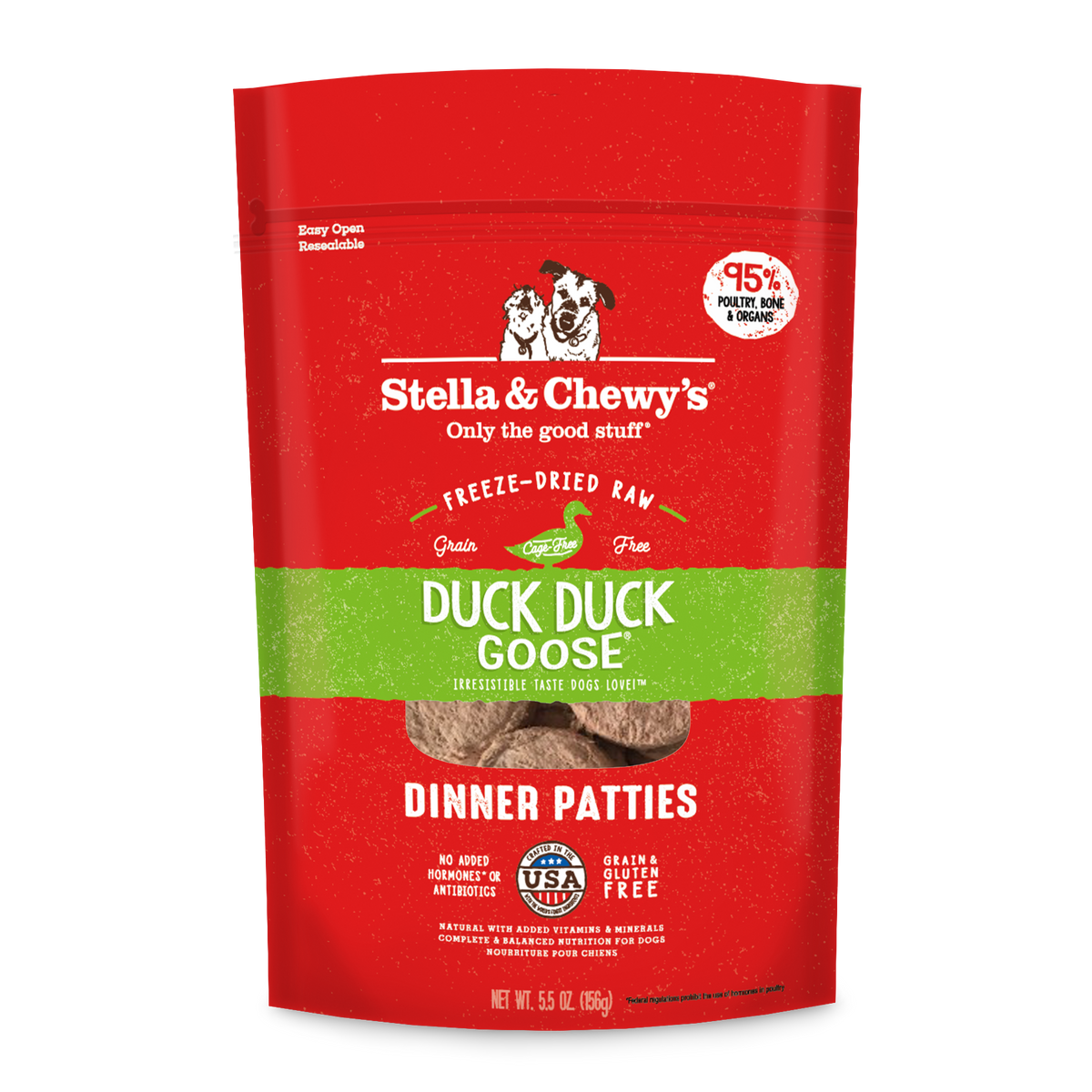 Stella &amp; Chewy&#39;s Freeze-Dried Raw Duck Duck Goose Dinner Patties Dog Food