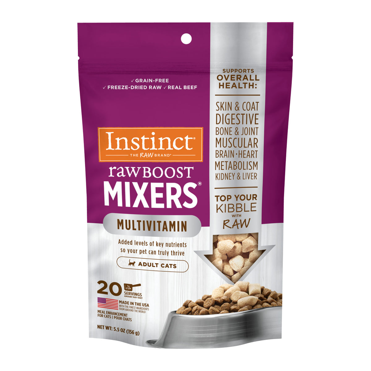 Instinct Freeze-Dried Raw Boost Mixers Grain-Free Multivitamin for Adult Cats Food Topper