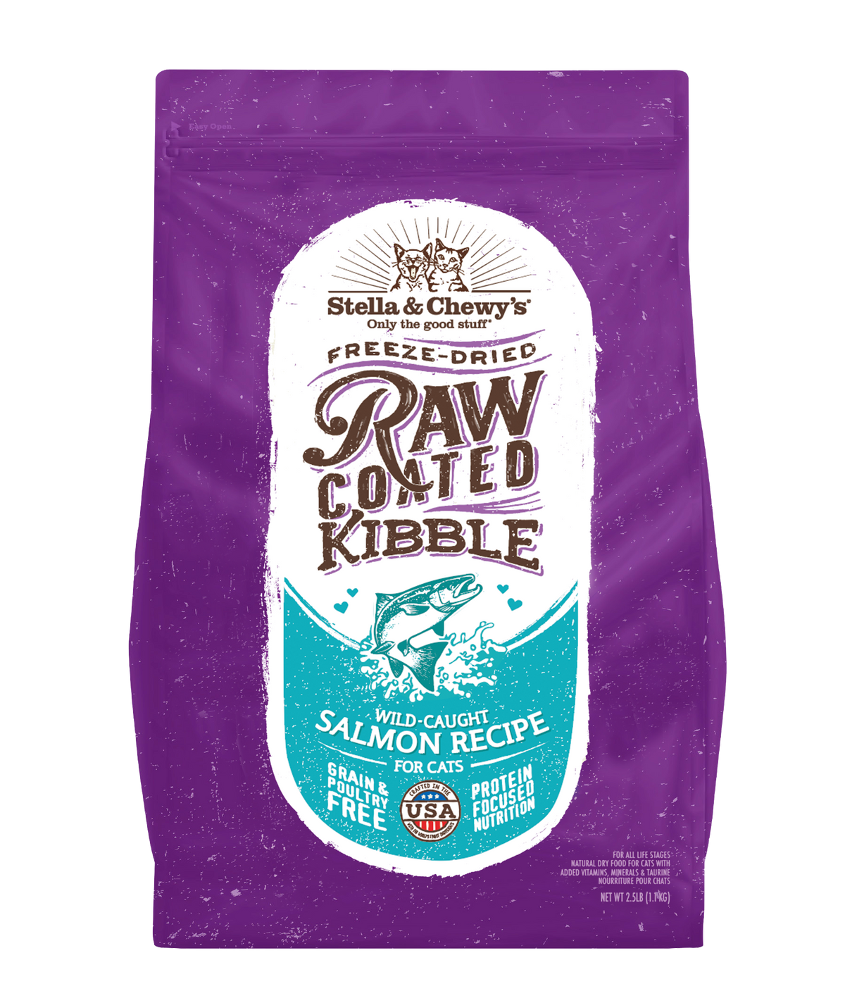 Stella &amp; Chewy&#39;s Kibble Raw Coated Salmon Cat Food