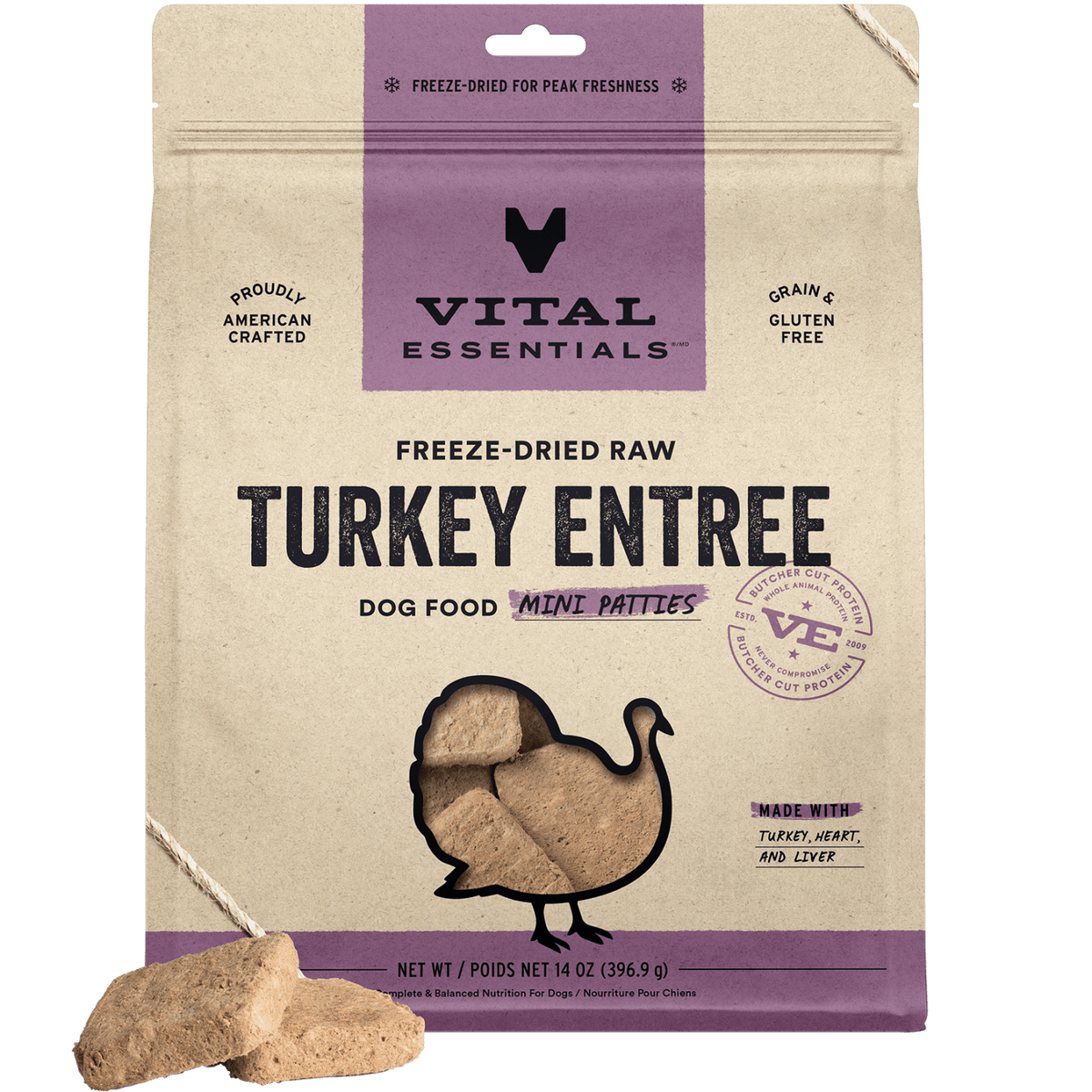 Vital Essentials Freeze-Dried Raw Turkey Dog Food
