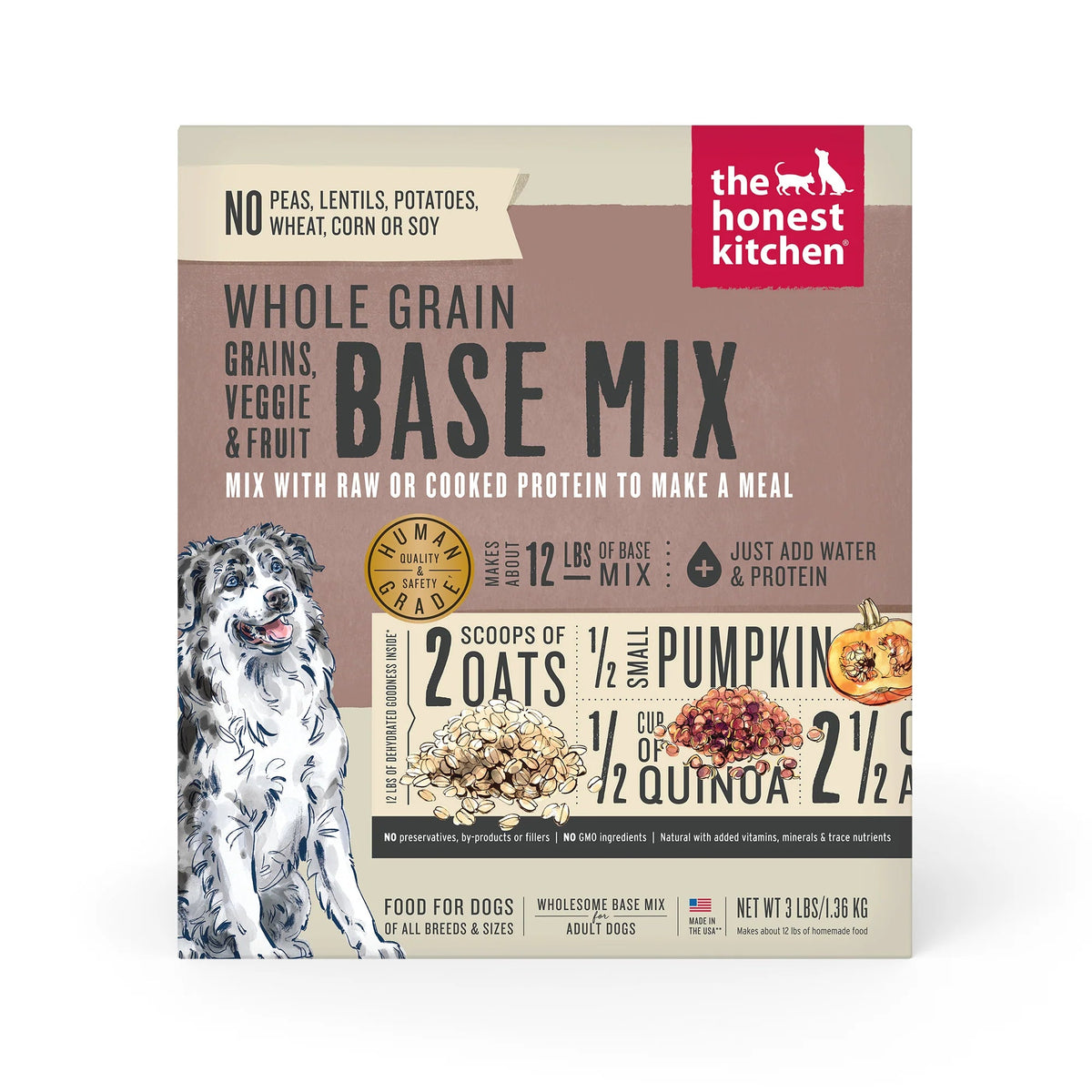 The Honest Kitchen Whole Grain Grains, Veggie &amp; Fruit Dog Food Base Mix