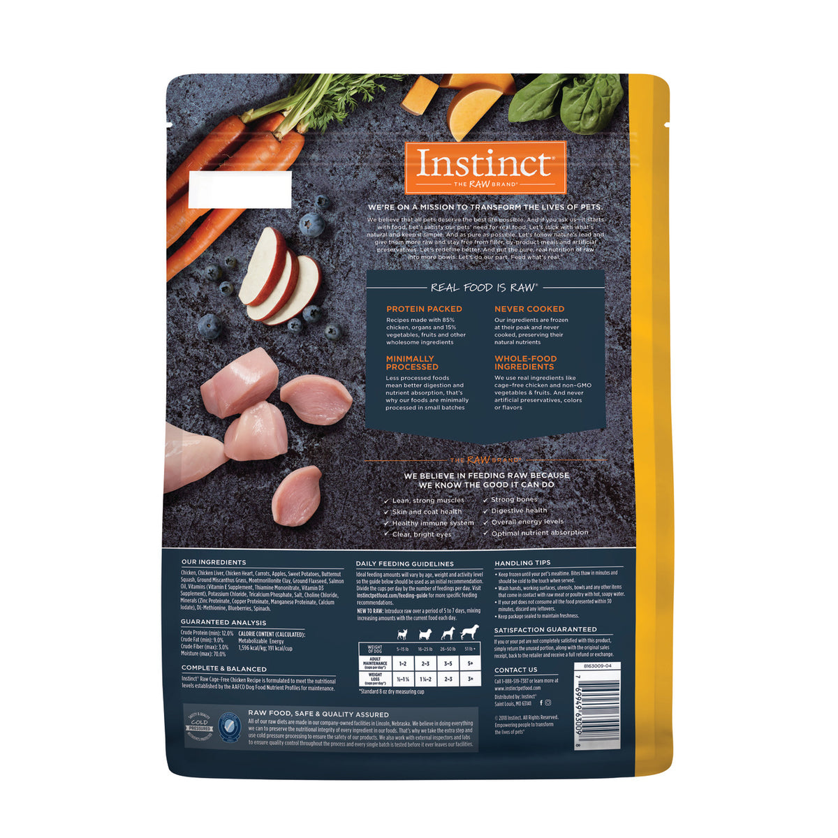 Instinct Frozen Raw Bites Grain-Free Cage-Free Chicken Recipe Dog Food