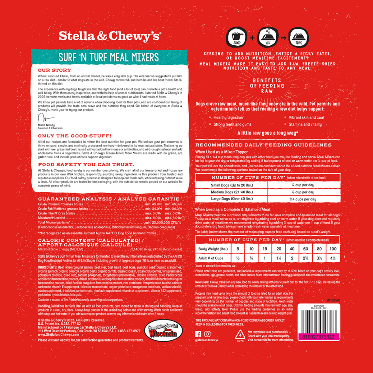Stella &amp; Chewy&#39;s Freeze-Dried Raw Surf &amp; Turf Meal Mixers Dog Food Topper