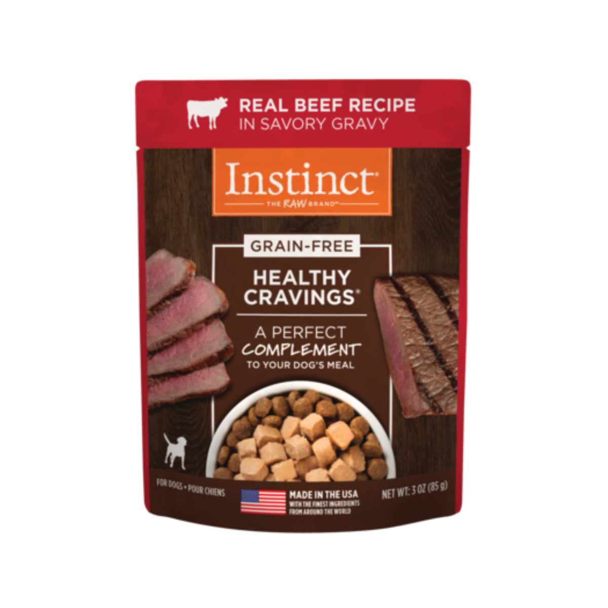 Instinct Healthy Cravings Grain-Free Real Beef Recipe Wet Dog Food Topper