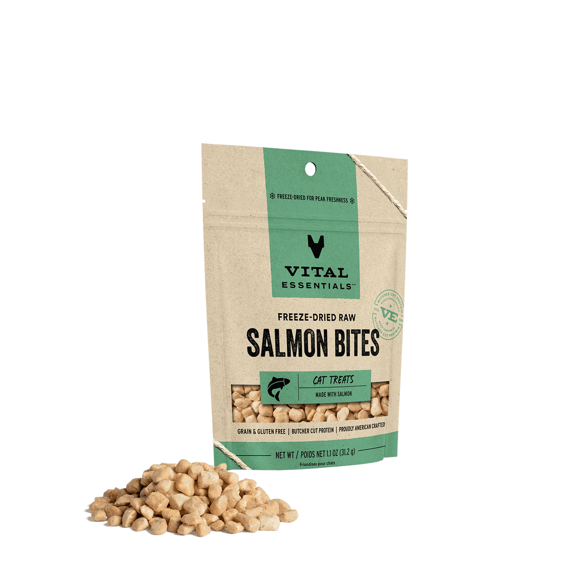 Vital Essentials Freeze-Dried Raw Salmon Bites Cat Treats
