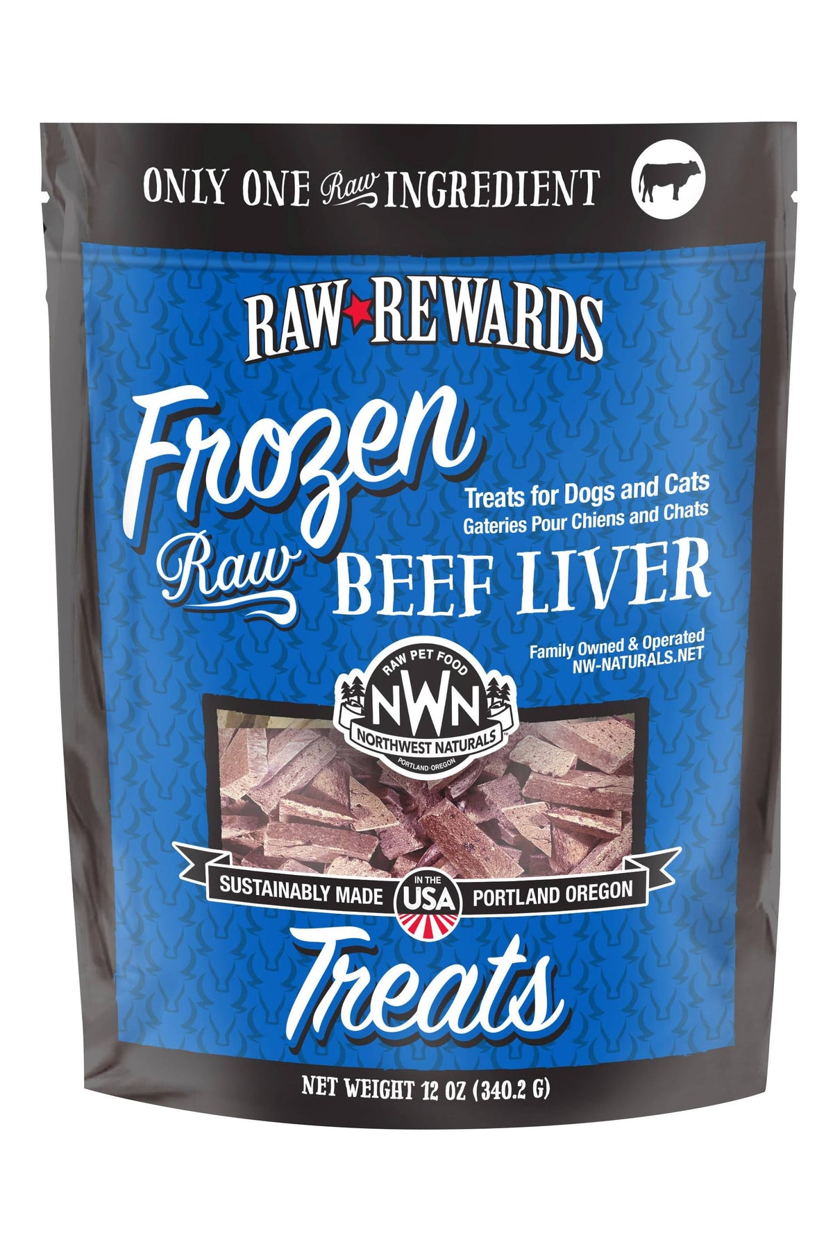 Northwest Naturals Raw Rewards Frozen Beef Liver Dog &amp; Cat Treats