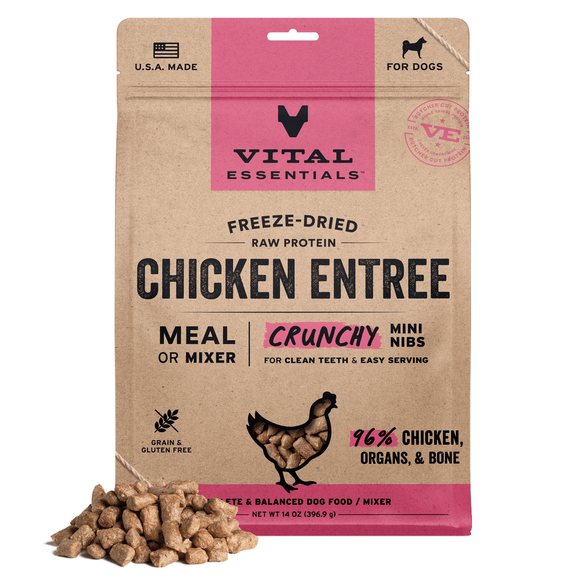 Vital Essentials Freeze-Dried Raw Chicken Dog Food