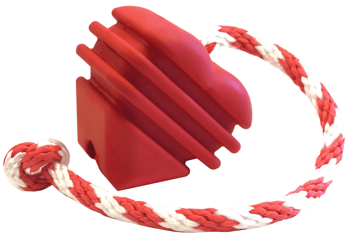 SodaPup Large Rubber Heart on a String Dog Toy