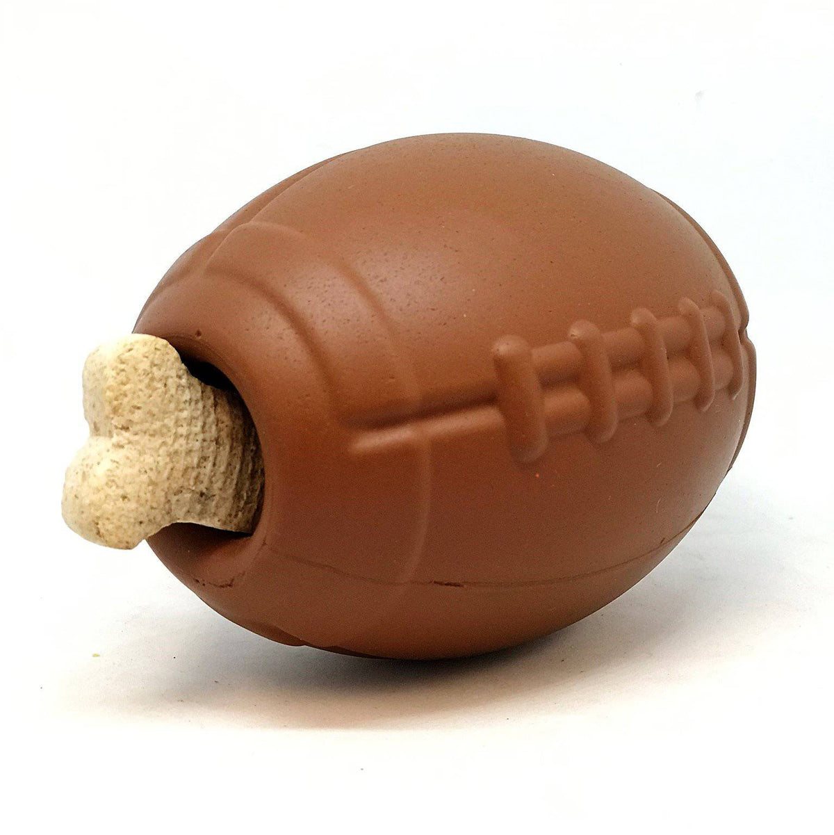 SodaPup Football Durable Rubber Chew Toy and Treat Dispenser