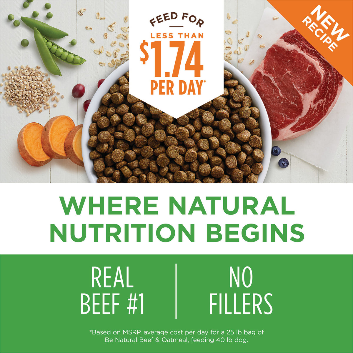 Instinct Be Natural Real Beef &amp; Barley Recipe Dry Dog Food