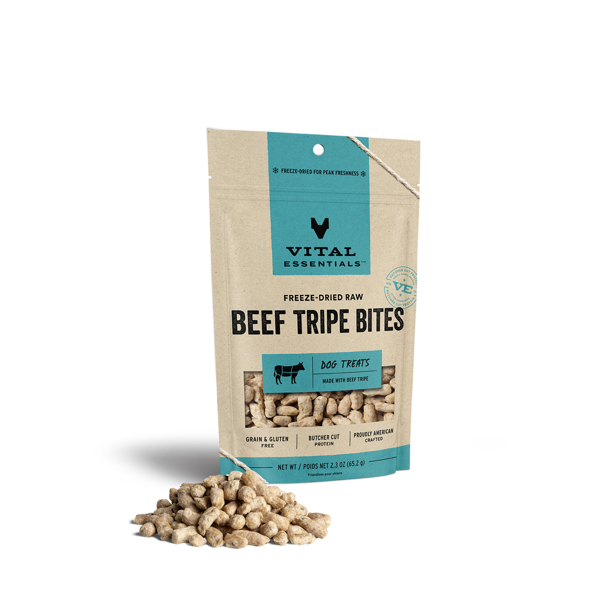 Vital Essentials Freeze-Dried Raw Beef Tripe Bites Dog Treats