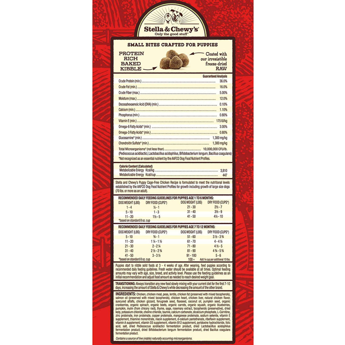 Stella &amp; Chewy&#39;s Kibble Raw Coated Chicken Puppy Dog Food