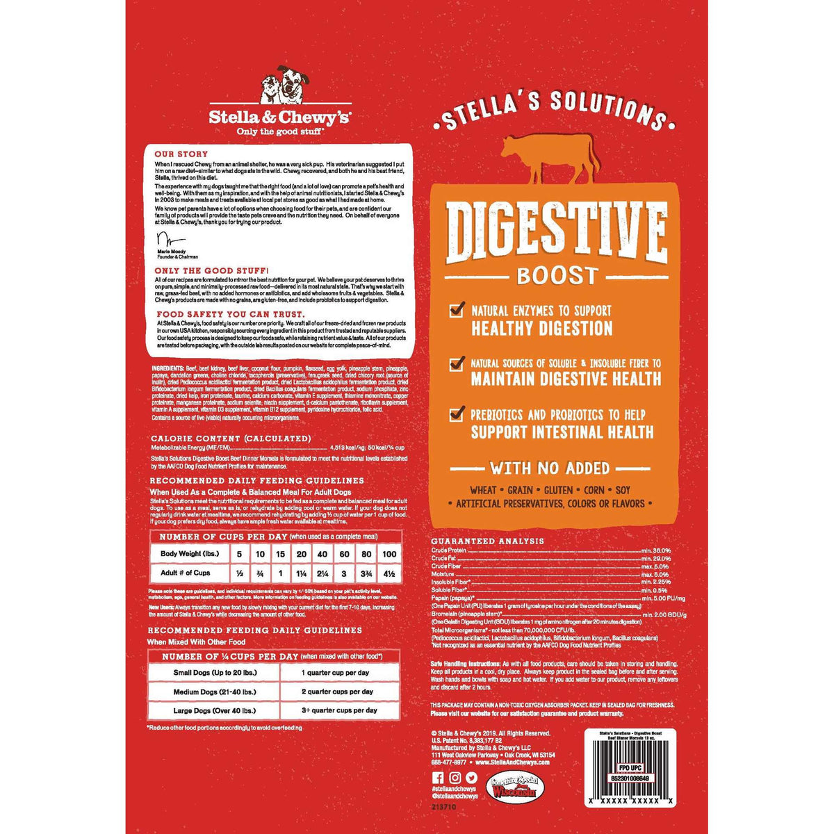 Stella &amp; Chewy&#39;s Solutions Freeze-Dried Raw Digestive Boost Beef Dog Food