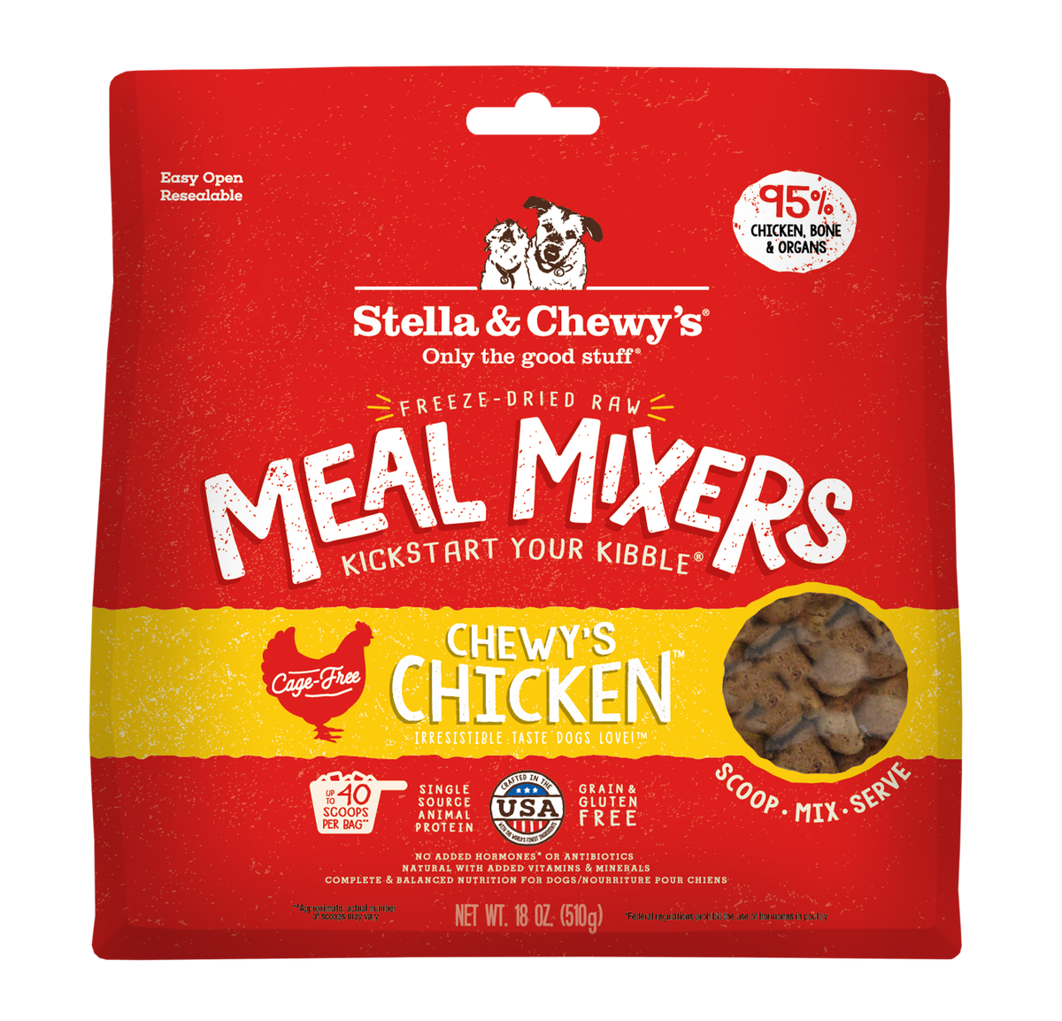 Stella &amp; Chewy&#39;s Freeze-Dried Raw Chewy&#39;s Chicken Meal Mixers Dog Food Topper