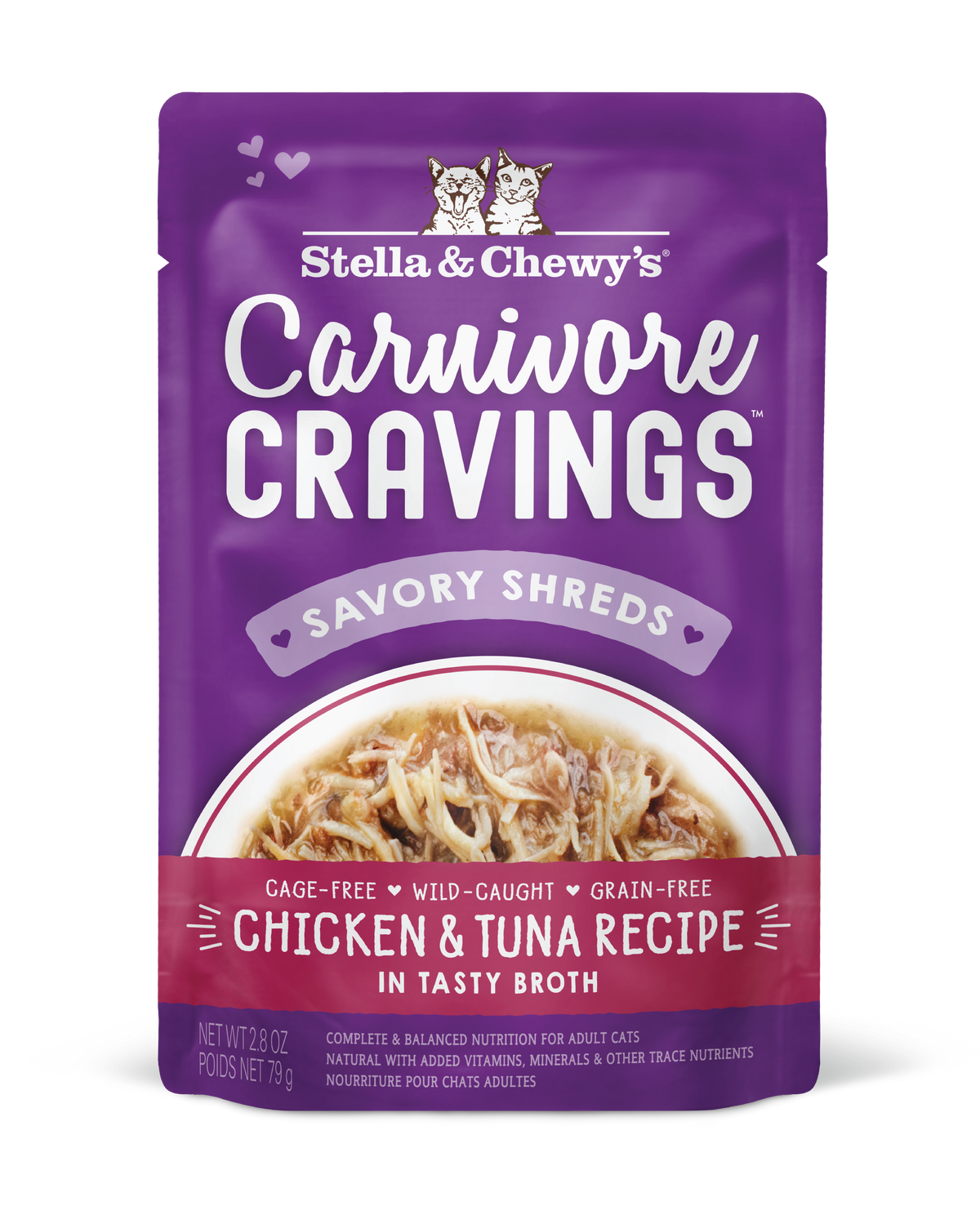 Stella &amp; Chewy&#39;s Savory Shreds Carnivore Cravings Chicken &amp; Tuna Cat Food