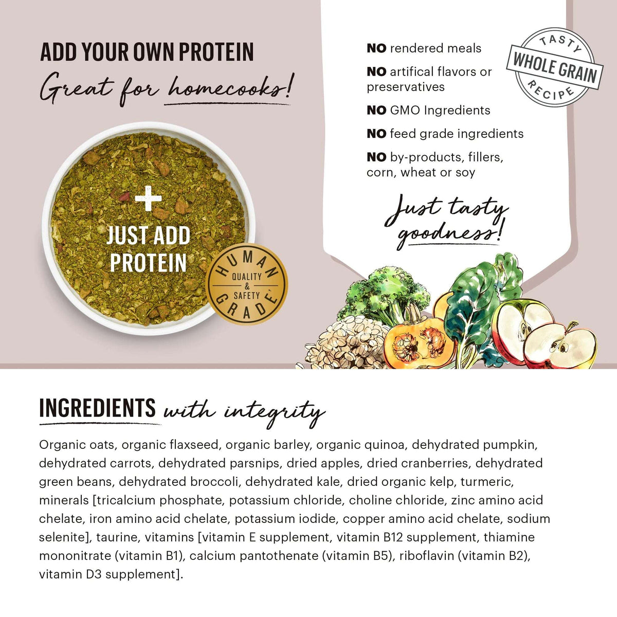 The Honest Kitchen Whole Grain Grains, Veggie &amp; Fruit Dog Food Base Mix