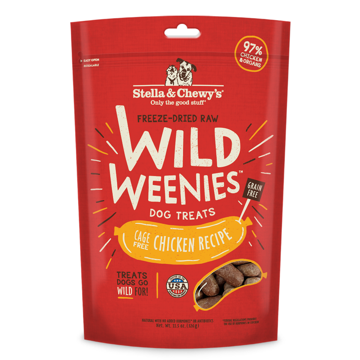 Stella &amp; Chewy&#39;s Freeze-Dried Raw Wild Weenies Chicken Dog Treats