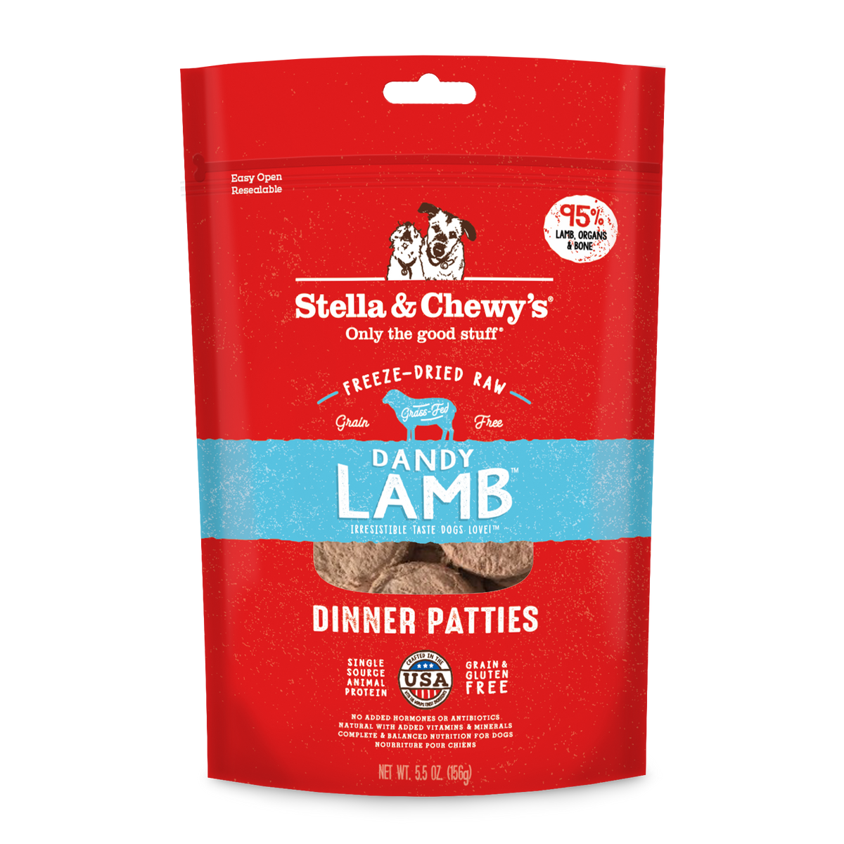 Stella &amp; Chewy&#39;s Freeze-Dried Raw Dandy Lamb Dinner Patties Dog Food