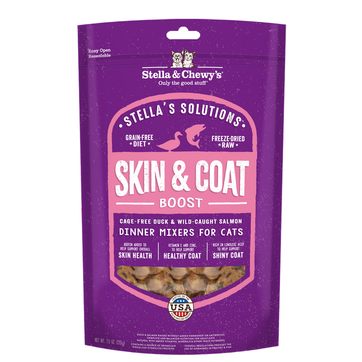 Stella &amp; Chewy&#39;s Freeze-Dried Raw Stella&#39;s Solutions Skin &amp; Coat Boost Salmon Meal Mixer for Cats