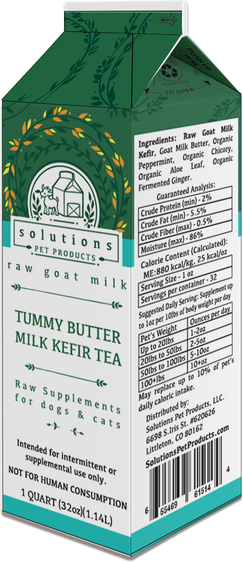 Solutions Pet Products Tummy Butter Tea Frozen Raw Goat Milk for Dogs and Cats
