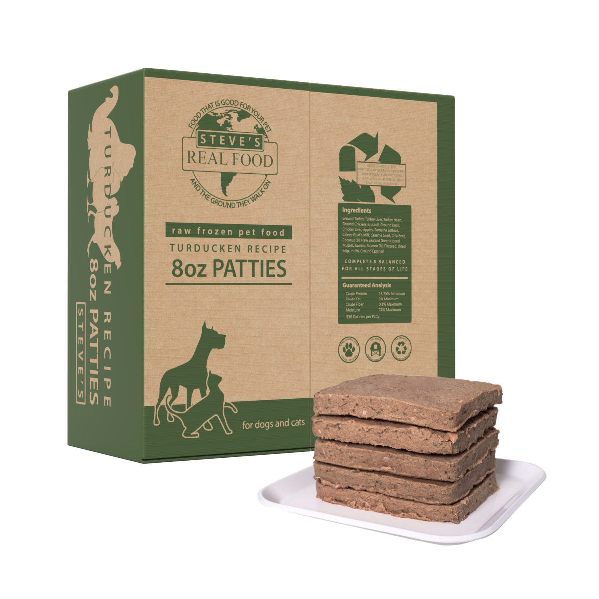Steve&#39;s Real Food Frozen Turkducken Raw Dog &amp; Cat Food