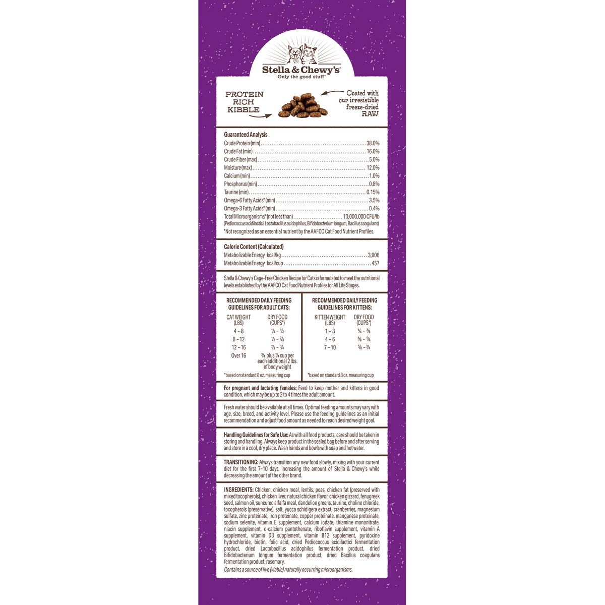 Stella &amp; Chewy&#39;s Kibble Raw Coated Chicken Cat Food