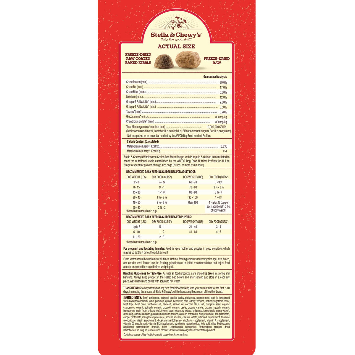 Stella &amp; Chewy&#39;s Kibble Raw Blend Wholesome Grains Kibble Red Meat Dog Food