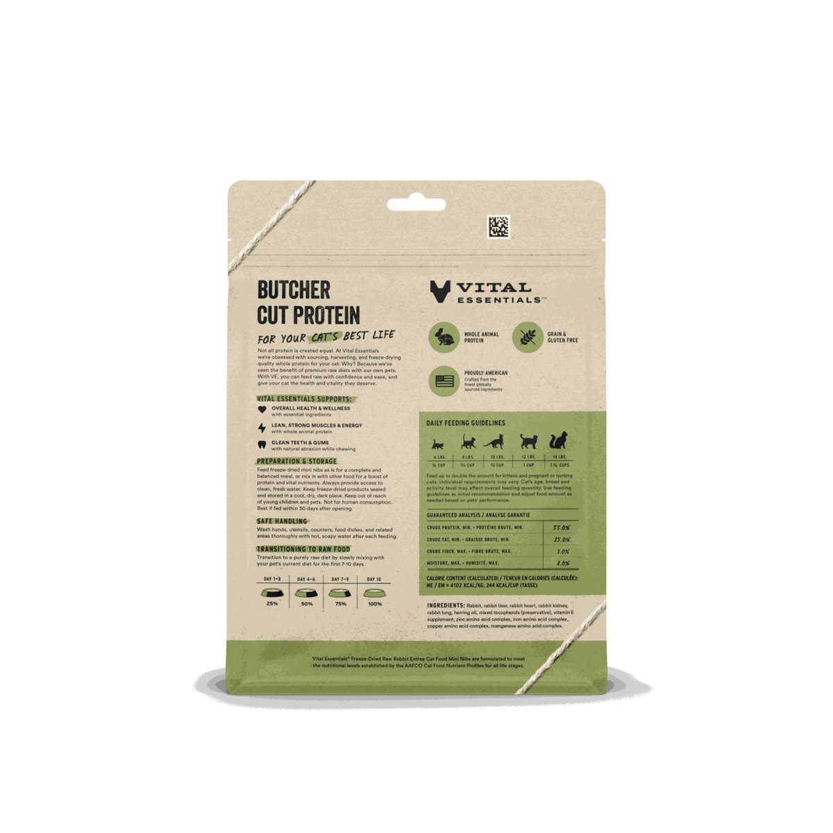 Vital Essentials Freeze-Dried Raw Rabbit Cat Food