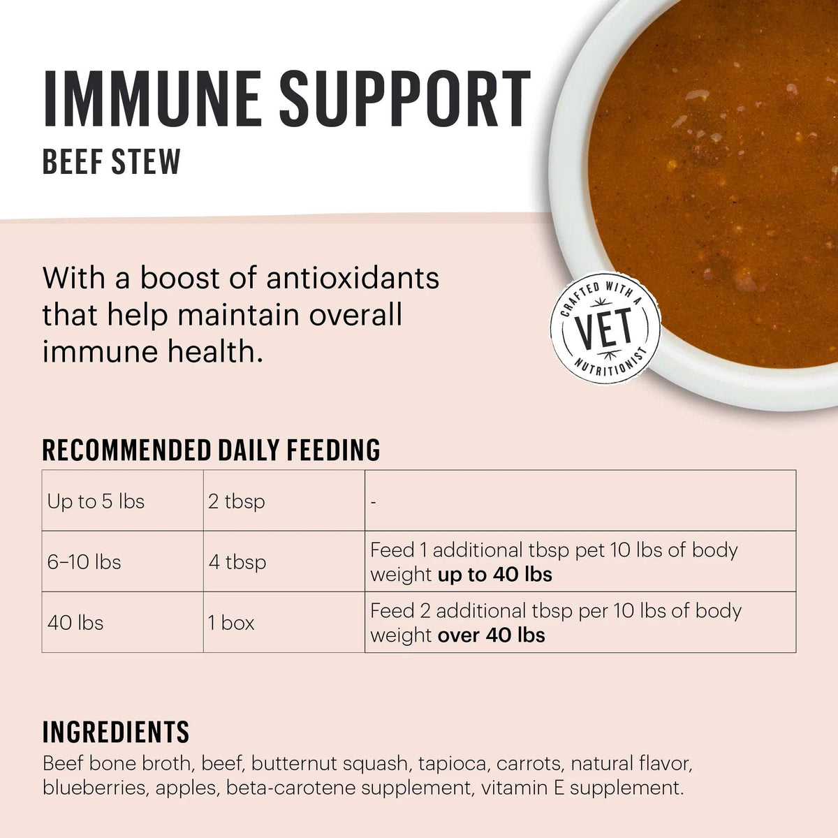 The Honest Kitchen Pour Overs Immune Support Beef Stew Dog Meal Topper
