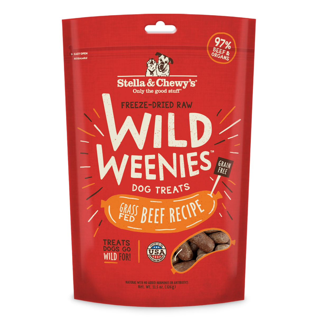 Stella &amp; Chewy&#39;s Freeze-Dried Raw Wild Weenies Beef Dog Treats