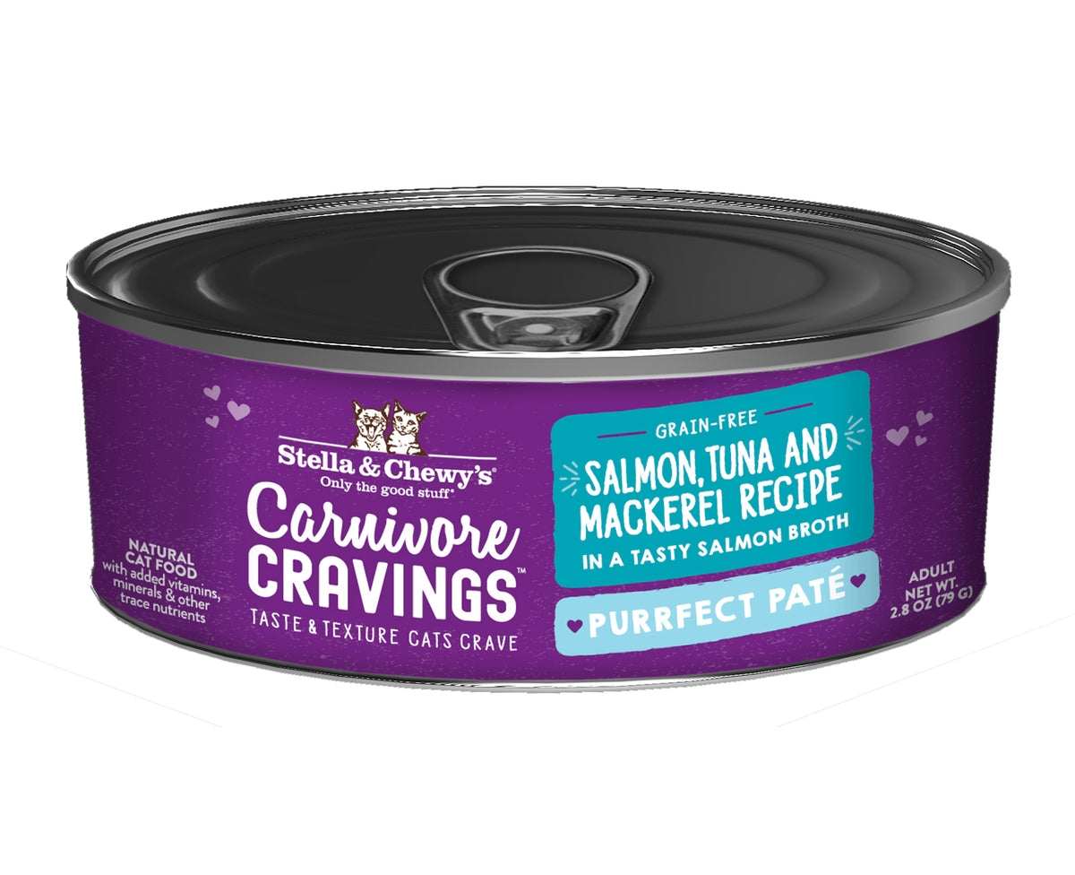 Stella &amp; Chewy&#39;s Carnivore Cravings Purrfect Pate Salmon, Tuna &amp; Mackerel Canned Cat Food